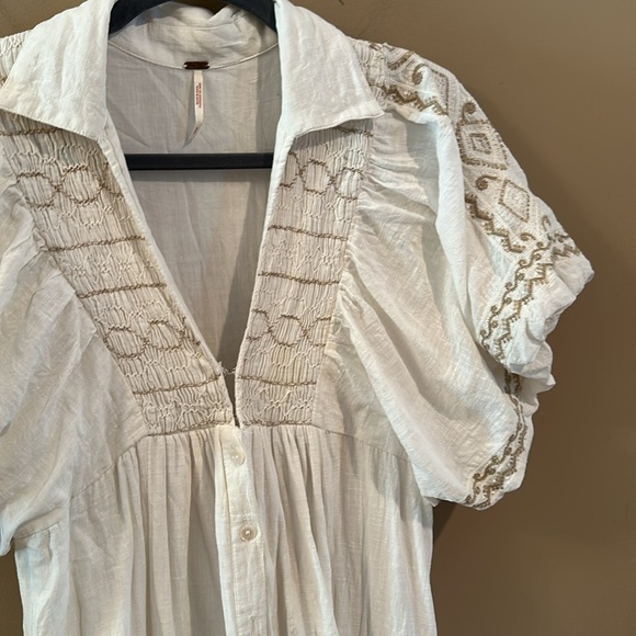 Free people Samantha Shirtdress in Ivory Combo - Picture 7 of 7